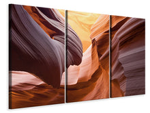 Laden Sie das Bild in den Galerie-Viewer, Leinwandbild 3-teilig Grossartiger Antelope Canyon