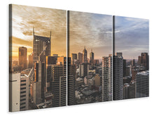 Laden Sie das Bild in den Galerie-Viewer, Leinwandbild 3-teilig Grossstadt Architektur