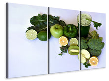 Laden Sie das Bild in den Galerie-Viewer, Leinwandbild 3-teilig Grüner Smoothie