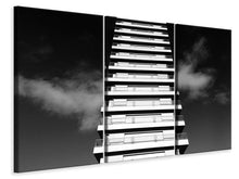 Laden Sie das Bild in den Galerie-Viewer, Leinwandbild 3-teilig Hochhaus sw