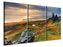 Laden Sie das Bild in den Galerie-Viewer, Leinwandbild 3-teilig Idyllische Berglandschaft
