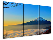 Laden Sie das Bild in den Galerie-Viewer, Leinwandbild 3-teilig Imposanter Fujisan