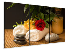 Laden Sie das Bild in den Galerie-Viewer, Leinwandbild 3-teilig Jetzt ist Zeit für Wellness