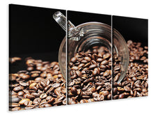 Laden Sie das Bild in den Galerie-Viewer, Leinwandbild 3-teilig Kaffeebohnen XL