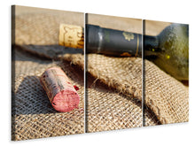 Laden Sie das Bild in den Galerie-Viewer, Leinwandbild 3-teilig Korken vom Rotwein