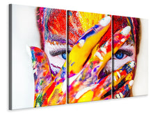 Laden Sie das Bild in den Galerie-Viewer, Leinwandbild 3-teilig Make up Kunst