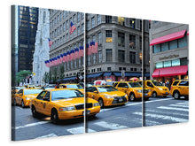Laden Sie das Bild in den Galerie-Viewer, Leinwandbild 3-teilig Manhattan - Taxi bitte