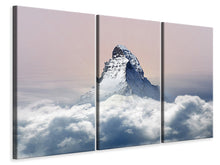 Laden Sie das Bild in den Galerie-Viewer, Leinwandbild 3-teilig Matterhorn in Wolken