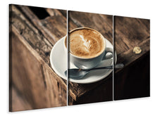 Laden Sie das Bild in den Galerie-Viewer, Leinwandbild 3-teilig Mein Cappuccino