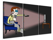 Laden Sie das Bild in den Galerie-Viewer, Leinwandbild 3-teilig Mein TV