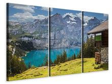 Laden Sie das Bild in den Galerie-Viewer, Leinwandbild 3-teilig Meine Berghütte