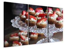 Laden Sie das Bild in den Galerie-Viewer, Leinwandbild 3-teilig Mini Kuchen