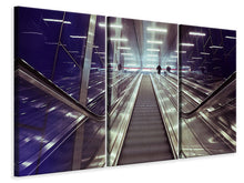 Laden Sie das Bild in den Galerie-Viewer, Leinwandbild 3-teilig Moderne Rolltreppen