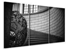 Laden Sie das Bild in den Galerie-Viewer, Leinwandbild 3-teilig Noble Treppe