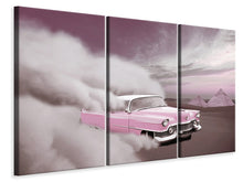 Laden Sie das Bild in den Galerie-Viewer, Leinwandbild 3-teilig Oldtimer im Wüstensand