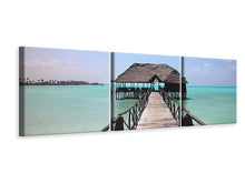 Laden Sie das Bild in den Galerie-Viewer, Panorama Leinwandbild 3-teilig Strand Paradies