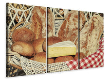 Laden Sie das Bild in den Galerie-Viewer, Leinwandbild 3-teilig Picknick Brotkorb 