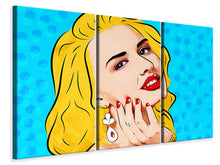 Laden Sie das Bild in den Galerie-Viewer, Leinwandbild 3-teilig Pop-Art Beauty