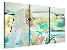 Laden Sie das Bild in den Galerie-Viewer, Leinwandbild 3-teilig Retro Lady