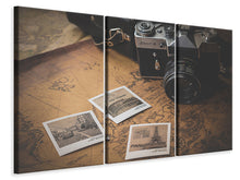 Laden Sie das Bild in den Galerie-Viewer, Leinwandbild 3-teilig Retro Reise