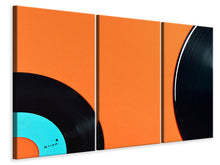 Laden Sie das Bild in den Galerie-Viewer, Leinwandbild 3-teilig Retro Schallplatten Motiv