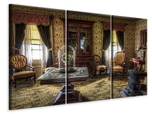 Laden Sie das Bild in den Galerie-Viewer, Leinwandbild 3-teilig Retro Wohnzimmer