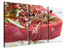Laden Sie das Bild in den Galerie-Viewer, Leinwandbild 3-teilig Rohes Fleisch