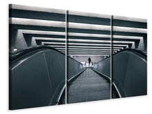 Laden Sie das Bild in den Galerie-Viewer, Leinwandbild 3-teilig Rolltreppe abwärts