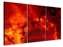 Laden Sie das Bild in den Galerie-Viewer, Leinwandbild 3-teilig Roter Sternenhimmel