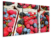 Laden Sie das Bild in den Galerie-Viewer, Leinwandbild 3-teilig Schalen mit Beeren