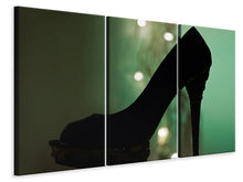 Laden Sie das Bild in den Galerie-Viewer, Leinwandbild 3-teilig Schwarzer High Heel
