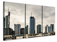 Laden Sie das Bild in den Galerie-Viewer, Leinwandbild 3-teilig Skyline Frankfurt Deutschland
