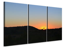 Laden Sie das Bild in den Galerie-Viewer, Leinwandbild 3-teilig Sonnenuntergang in Afrika