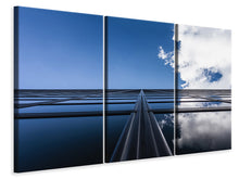 Laden Sie das Bild in den Galerie-Viewer, Leinwandbild 3-teilig Spiegelung von Wolken