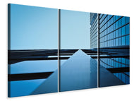 Leinwandbild 3-teilig Spiegelungen einer Fassade