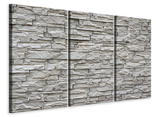 Laden Sie das Bild in den Galerie-Viewer, Leinwandbild 3-teilig Steinwand Design