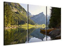 Laden Sie das Bild in den Galerie-Viewer, Leinwandbild 3-teilig Stilles Gewässer in den Bergen