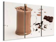Laden Sie das Bild in den Galerie-Viewer, Leinwandbild 3-teilig Süsser Schokoladen Smoothie