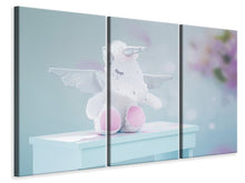 Laden Sie das Bild in den Galerie-Viewer, Leinwandbild 3-teilig Süsses Einhorn