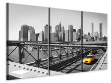 Laden Sie das Bild in den Galerie-Viewer, Leinwandbild 3-teilig Taxi in New York
