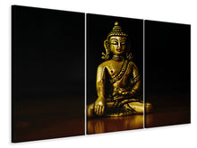 Laden Sie das Bild in den Galerie-Viewer, Leinwandbild 3-teilig Tempel Buddha