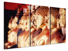 Laden Sie das Bild in den Galerie-Viewer, Leinwandbild 3-teilig Tempel in Bangkok