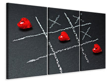 Laden Sie das Bild in den Galerie-Viewer, Leinwandbild 3-teilig Tic tac toe Liebe