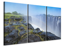 Laden Sie das Bild in den Galerie-Viewer, Leinwandbild 3-teilig Über dem Wasserfall