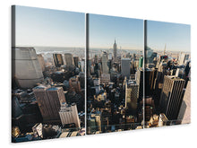 Laden Sie das Bild in den Galerie-Viewer, Leinwandbild 3-teilig Über den Dächern von NYC