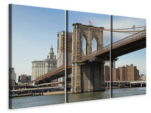 Laden Sie das Bild in den Galerie-Viewer, Leinwandbild 3-teilig Unter der Brooklyn Bridge