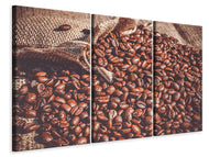 Leinwandbild 3-teilig Viele Kaffeebohnen
