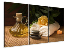 Laden Sie das Bild in den Galerie-Viewer, Leinwandbild 3-teilig Wellness Behandlung