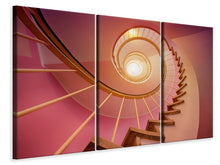 Laden Sie das Bild in den Galerie-Viewer, Leinwandbild 3-teilig Wendeltreppe in pink