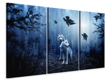 Laden Sie das Bild in den Galerie-Viewer, Leinwandbild 3-teilig Wolfs Paar